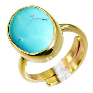 Riyo Turquoise 18c Gold Polish Wedding Bands Sz 7 Gprtur7-82055