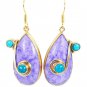 Riyogems Charolite 18-Kt Gold Platings India Jewellery L 2.7in Gpecha-112001