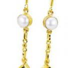 Riyogems Pearl Blue Sapphire Gold Plate Valentine Earring L 1.5in Gpemul-52056