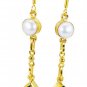 Riyogems Pearl Blue Sapphire Gold Plate Valentine Earring L 1.5in Gpemul-52056
