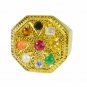 Riyo Navratna Rhodium Plateed ring Gprnav8.5-abc