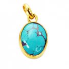 Riyogems Turquoise Gold Plated Designs Ballerina Pendants L 2.1in Gpptur-82037
