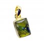 Riyogems Dichroic Glass Wholesale Gold Plate Antique Pendant L 1.2in Gppdgl-2201