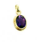 Riyogems Amethyst Cz 18kt Gold Plated Floral Pendants L 1.2in Gppamcz-88001