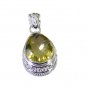 Riyo A Lemon Quartz 925 Solid Sterling Silver Solid Pendant L 1.5in Splqu-46024