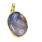 Riyogems Rutile Quartz Rhodium Plate Goofy Pendant L 1.5in Gppruq-70022