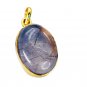 Riyogems Rutile Quartz Rhodium Plate Goofy Pendant L 1.5in Gppruq-70022