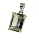 Riyo Green Amethyst Silver Jewelry Formal Pendant L 1.2in Spgam-28010