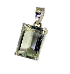 Riyo Green Amethyst Silver Jewelry Formal Pendant L 1.2in Spgam-28010