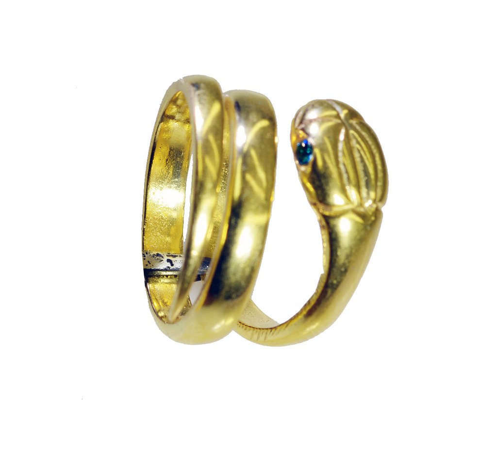 Riyo   Gemstone  18kt Gold Plated Snake Ring Gprsna70-290005