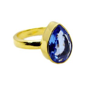 Riyo Tanzanite Cz Indian Gold Plate Class Ring Sz 7 Gprtacz7-108012