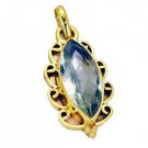 Riyogems Green Amethyst 18c Y Gold Plated Bridge Pendant L 1.2in Gppgam-28005