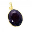 Riyogems Indi Ruby 18k Y Gold Plate Jasmine Pendants L 1.5in Gppiru-34011