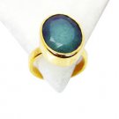 Riyo Indi Emerald 18kt Gold Plated Finger Armor Ring Sz 8 Gpriem8-32016