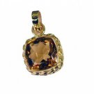 Riyogems Citrine Cz 18-Kt Gold Platings Teardrop Pendant L 1.2in Gppcicz-94030