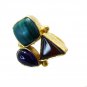 Riyo Malachite 18.Kt Y Gold Plating Sports Ring Sz 7 Gprmul7-52044