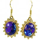 Riyogems Turquoise 18 Ct Ygold Plating Earring L 1.5in Gpetur-82046