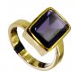 Amethyst Cz 18c Gold Plated Class Ring