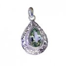 Riyo Green Amethyst Customized Silver Jewelry Lucky Charm Pendants L 1.2in Spgam