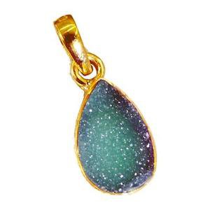 Riyogems Druzy Drusy Gold Plate Jewelry Cameo Pendant L 1.2in Gppdru-24028