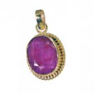 Riyogems Indi Ruby Indian Gold Plate Lariat Pendant L 1.5in Gppiru-34044