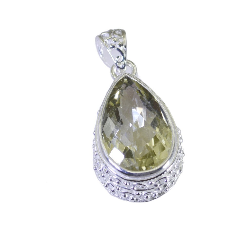 Riyo A Lemon Quartz 925 Solid Sterling Silver Snag Free Pendant L 1.5in Splqu-46