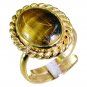 Riyo Tiger Eye 18-Kt Y Gold Plated Sports Ring Sz 7.5 Gprtey7.5-80038
