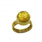 Riyo  Dichroic Glass  18kt Gold Plated Gunmetal Ring Gprdgl70-22029