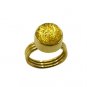 Riyo Dichroic Glass 18kt Gold Plated Gunmetal Ring Gprdgl70-22029