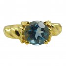 Riyo A Blue Topaz Cz  18kt Gold Plated Sleek Ring Gprbtcz60-92100