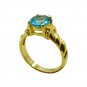 Riyo A Blue Topaz Cz 18kt Gold Plated Sleek Ring Gprbtcz60-92100