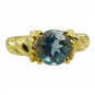 Riyo A Blue Topaz Cz 18kt Gold Plated Sleek Ring Gprbtcz60-92100