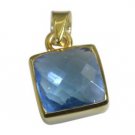 Riyo Blue  Gold Plated Blue Topaz CZ Pendant enthralling i love jewelry store GP