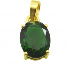 Riyogems Green Emerald Cz Copper 18kt Gold Plated Stylish Pendant L 1.25in Gppem