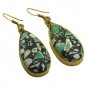 Riyogems A Turquoise Copper 18kt Gold Plated Reflective Earring L 2.5in Gpetur-8
