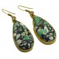 Riyogems A Turquoise Copper 18kt Gold Plated Reflective Earring L 2.5in Gpetur-8