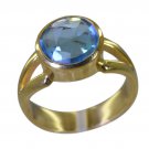 Riyo Blue  Gold Plated Blue Topaz CZ Ring drop-dead gemstone jewelry wholesale G