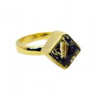 Riyo Lemon Quartz Gold Plated Designs Class Ring Sz 7 Gprlqu7-46007