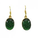 Riyogems Multi Dichroic Glass Copper 18kt Gold Plated Handcrafted Earring L 1.25