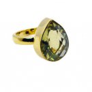 Riyo Lemon Quartz Gold Plated Jewellery Claddagh Ring Sz 7 Gprlqu7-46006
