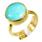 Riyo Turquoise Gold Plated Designs Purity Ring Jewelry Sz 6 Gprtur6-82028