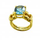 Riyo A Blue Topaz Cz  18kt Gold Plated Slip On Ring Gprbtcz60-92106