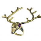 Riyo Garnet Gold Plated Indian  Ring Sz 6.5 Gprgar6.5-26057