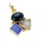 Riyogems Multi Green Onyx 18 Kt Gold Platings Bow Pendants L 1.5in Gppmul-52010