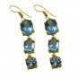 Riyogems A Blue Topaz Cz Copper 18kt Gold Plated Trendsetting Earring L 2in Gpeb