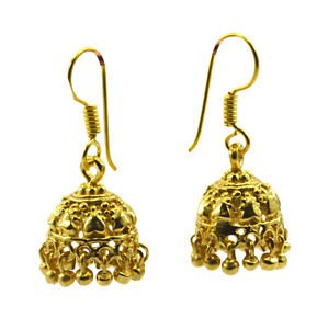 Riyogems A Plain Copper 18kt Gold Plated One Of A Kind Earring L 1.25in Gpejhu-1