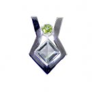Riyo Green Peridot 925 Solid Sterling Silver Adorable Pendant L 1.5in Spper-5807