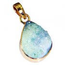 Riyogems Druzy Drusy Wholesale Gold Plate Crossover Pendant L 1.2in Gppdru-24032