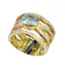 Riyo Blue Topaz Cz Gold Plate Jewellery Cameo Ring Sz 7 Gprbtcz7-92077