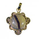 Riyogems Fluorite Copper Gold Plated Eternity Band Pendants L 1.2in Gppflu-23003